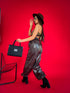 LUX leather imitation pants "BE STRONGER LD3347" - CHOCO